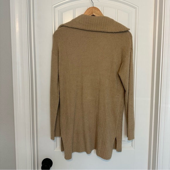 Barefoot Dreams Sweater Quarter Zip Soft Lounge Brown Collar Size Extra Small - Picture 4 of 7